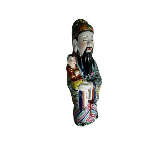 Antique Chinese Famille Rose Porcelain Shao Lao- God Of Longevity- Signed- Read - Picture 14 of 16